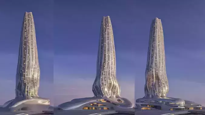 Futuristic building 43 3D model