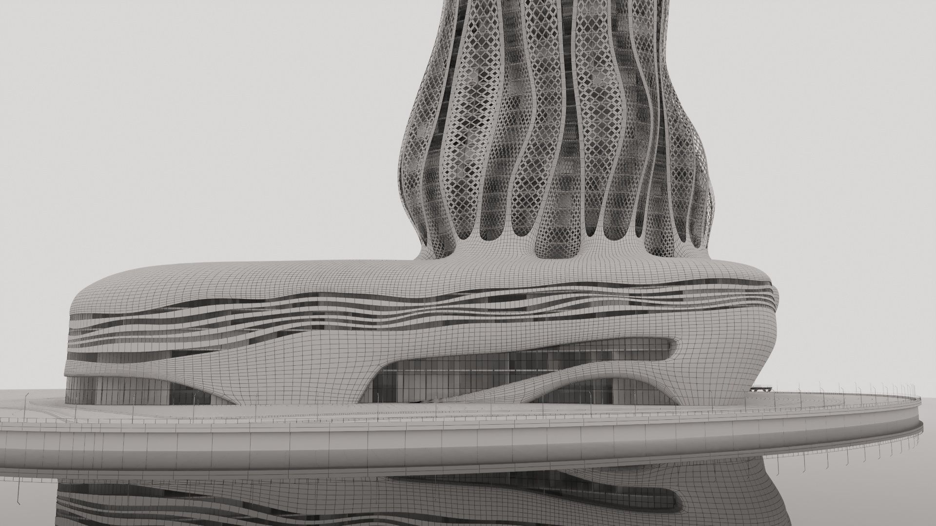 Futuristic building 43 3D model_4