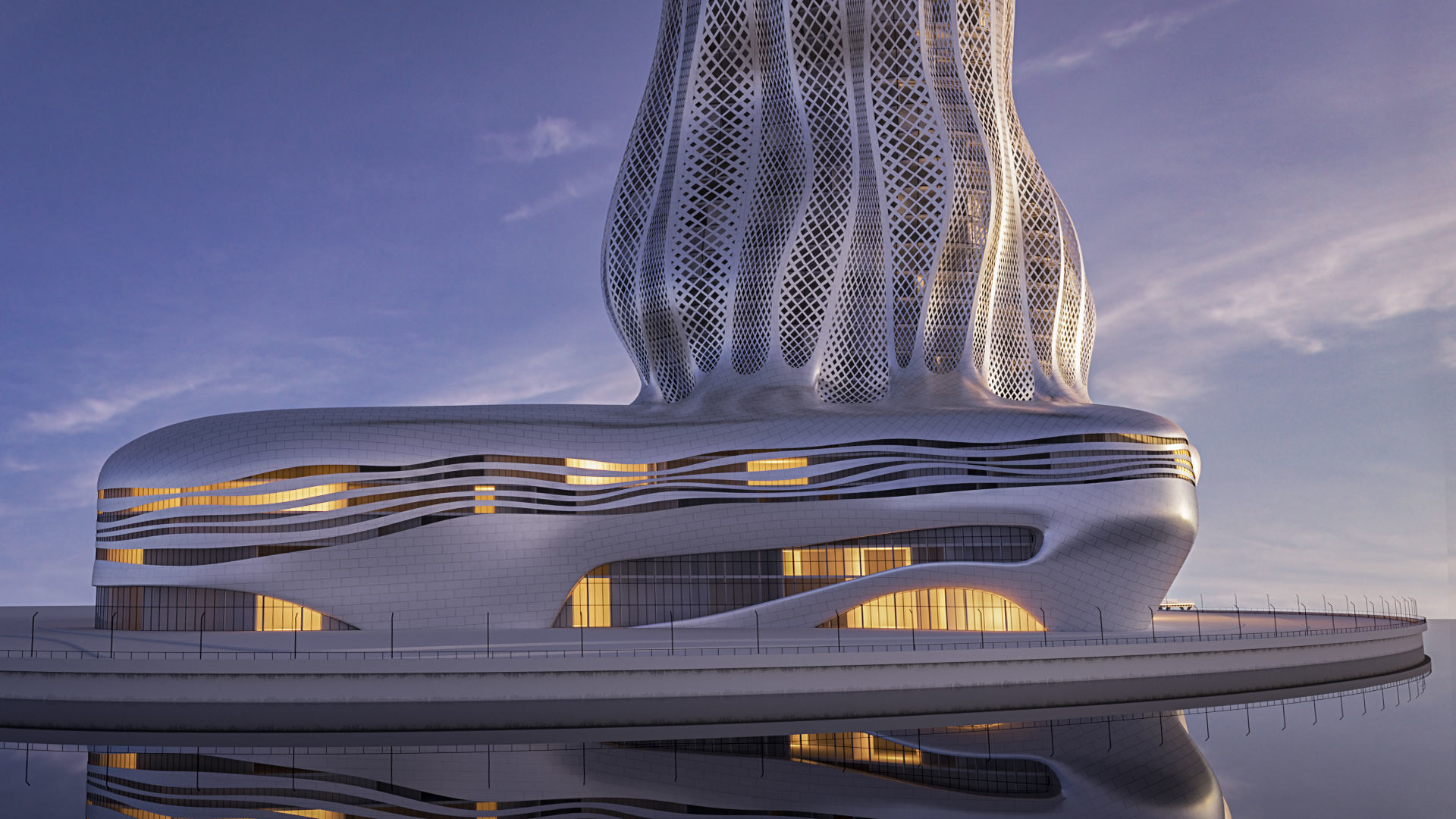 Futuristic building 43 3D model_2