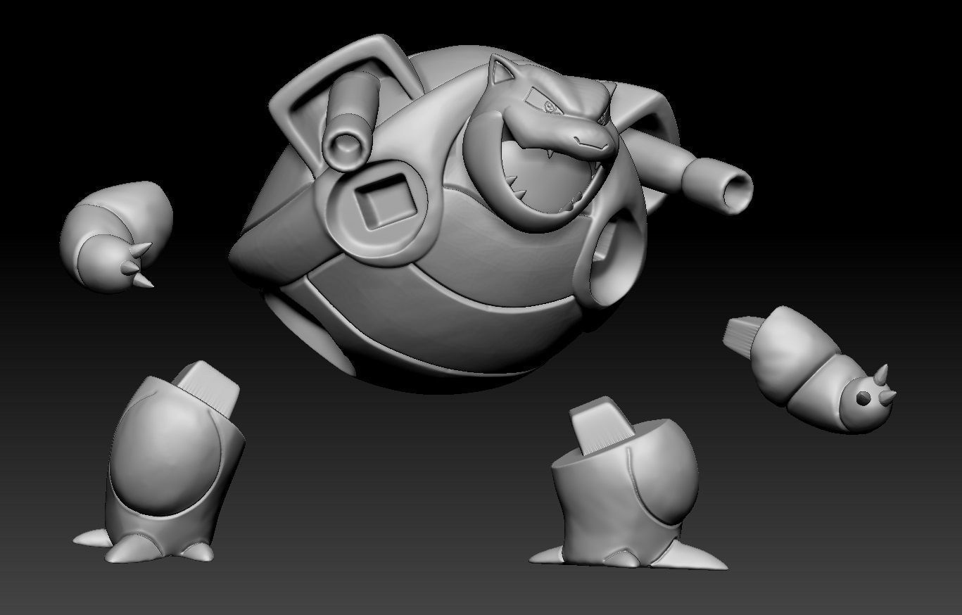 Pokemon Squirtle Wartortle Blastoise Mega Evolution 3D print model_2