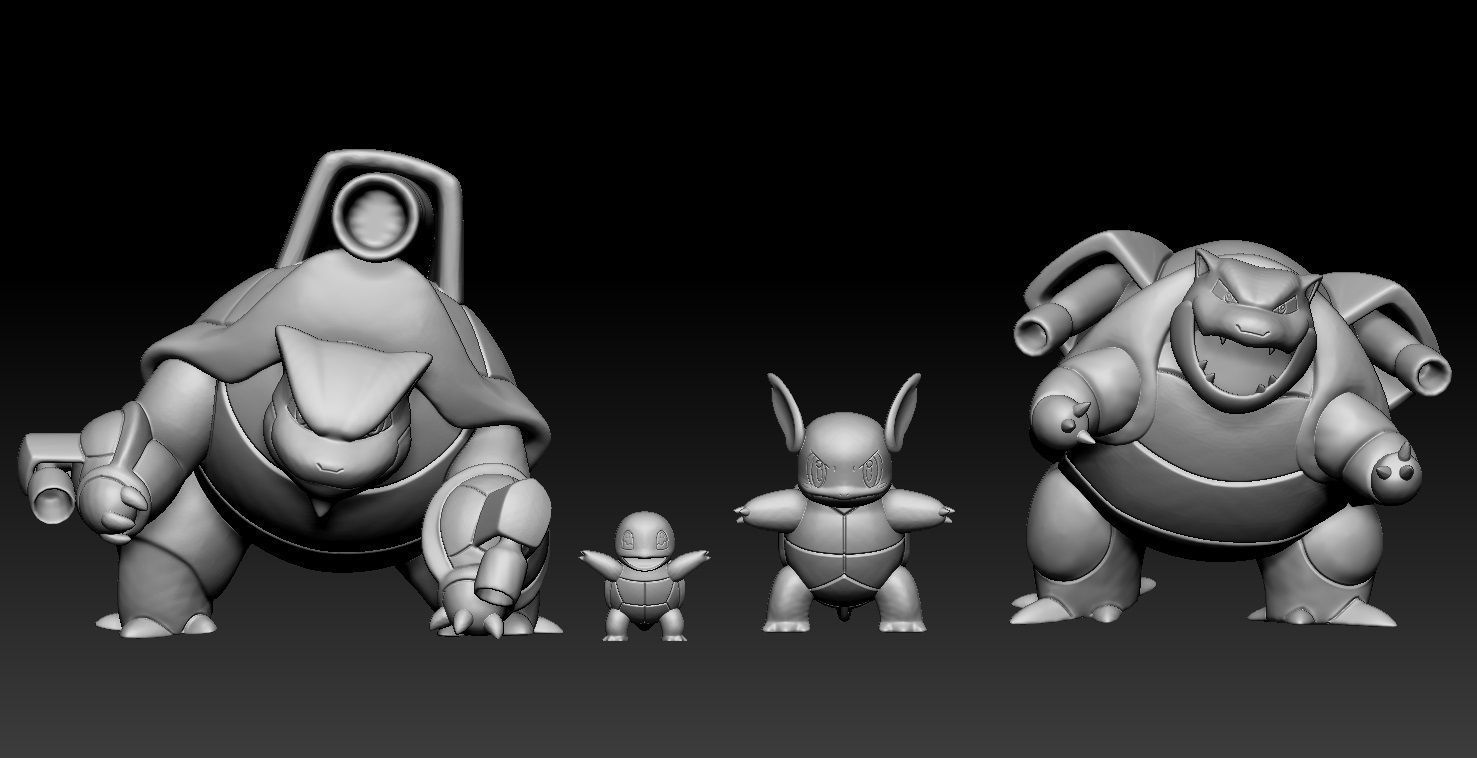 Pokemon Squirtle Wartortle Blastoise Mega Evolution 3D print model_1