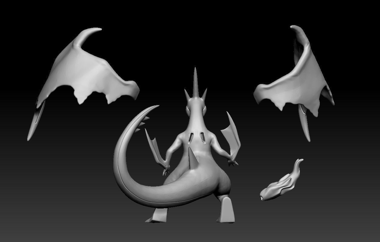 Pokemon  Charmander Charmeleon Charizard Mega Evolution 3D print model_6
