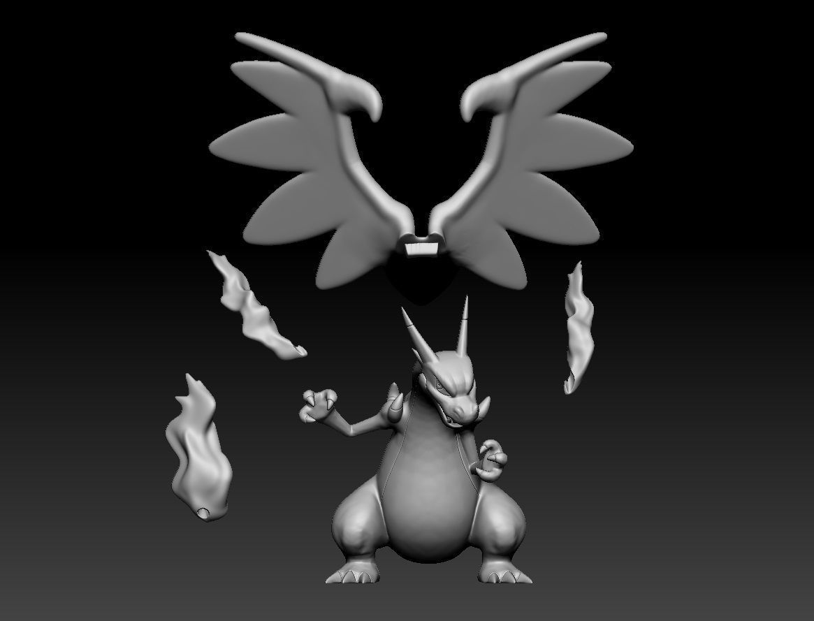 Pokemon  Charmander Charmeleon Charizard Mega Evolution 3D print model_5