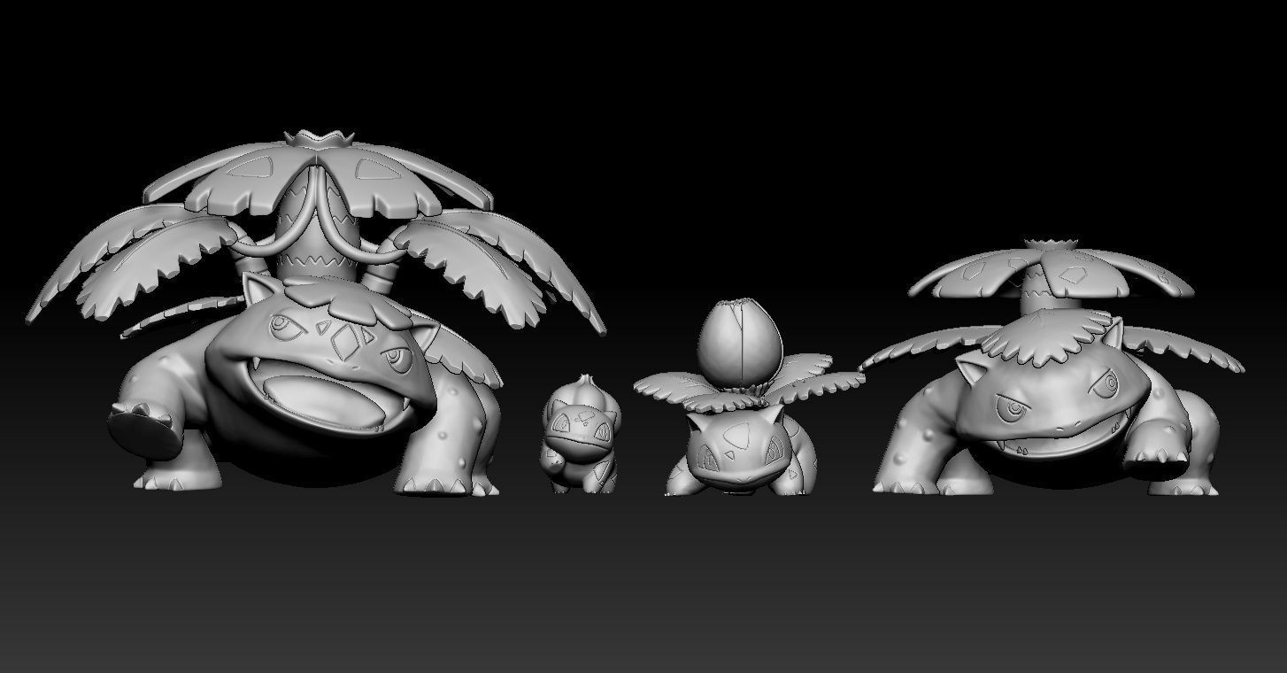 Pokemon Bulbasaur Ivysaur Venusaur Mega Evolution 3D print model_1