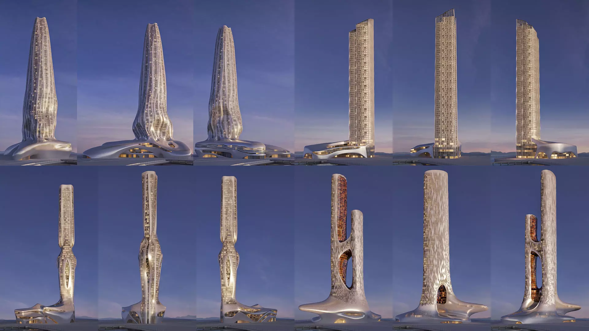 Futuristic building collection 4x 10 _0