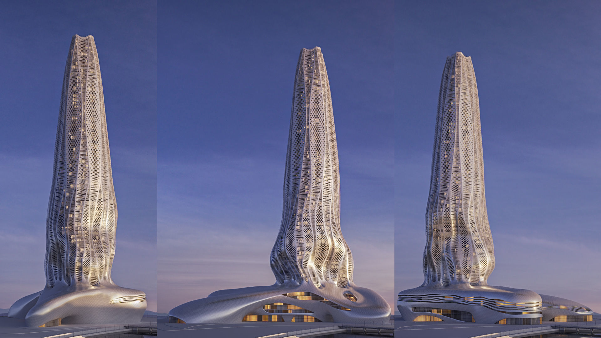 Futuristic building collection 4x 10 _18