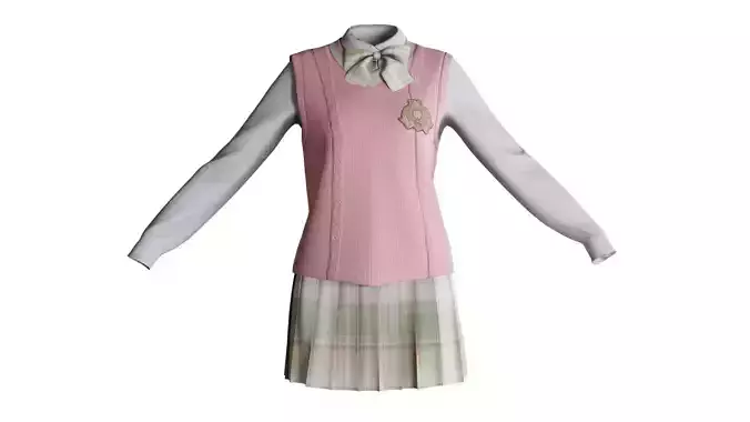 Student uniform japanese style Pink v27