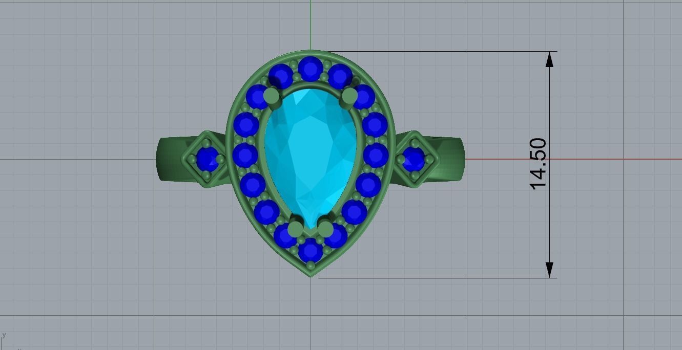 Emerald ring 3D print model_4