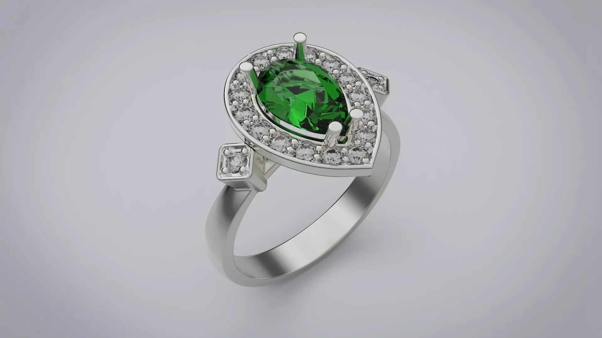 Emerald ring 3D print model_0