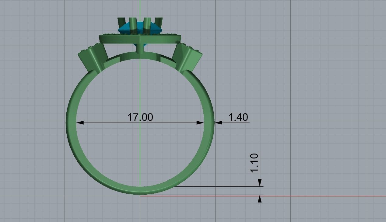 Emerald ring 3D print model_5