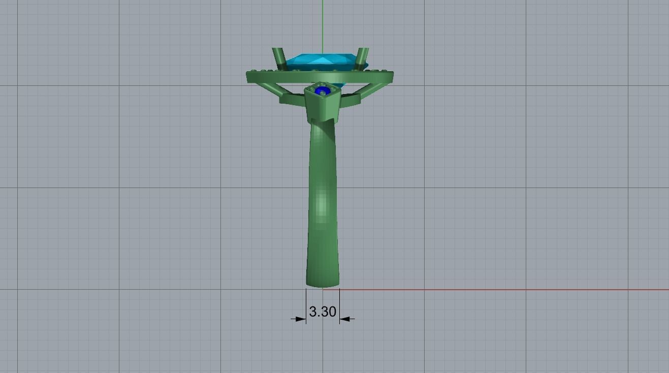 Emerald ring 3D print model_6