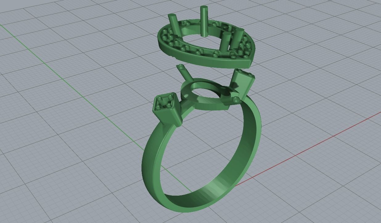Emerald ring 3D print model_8