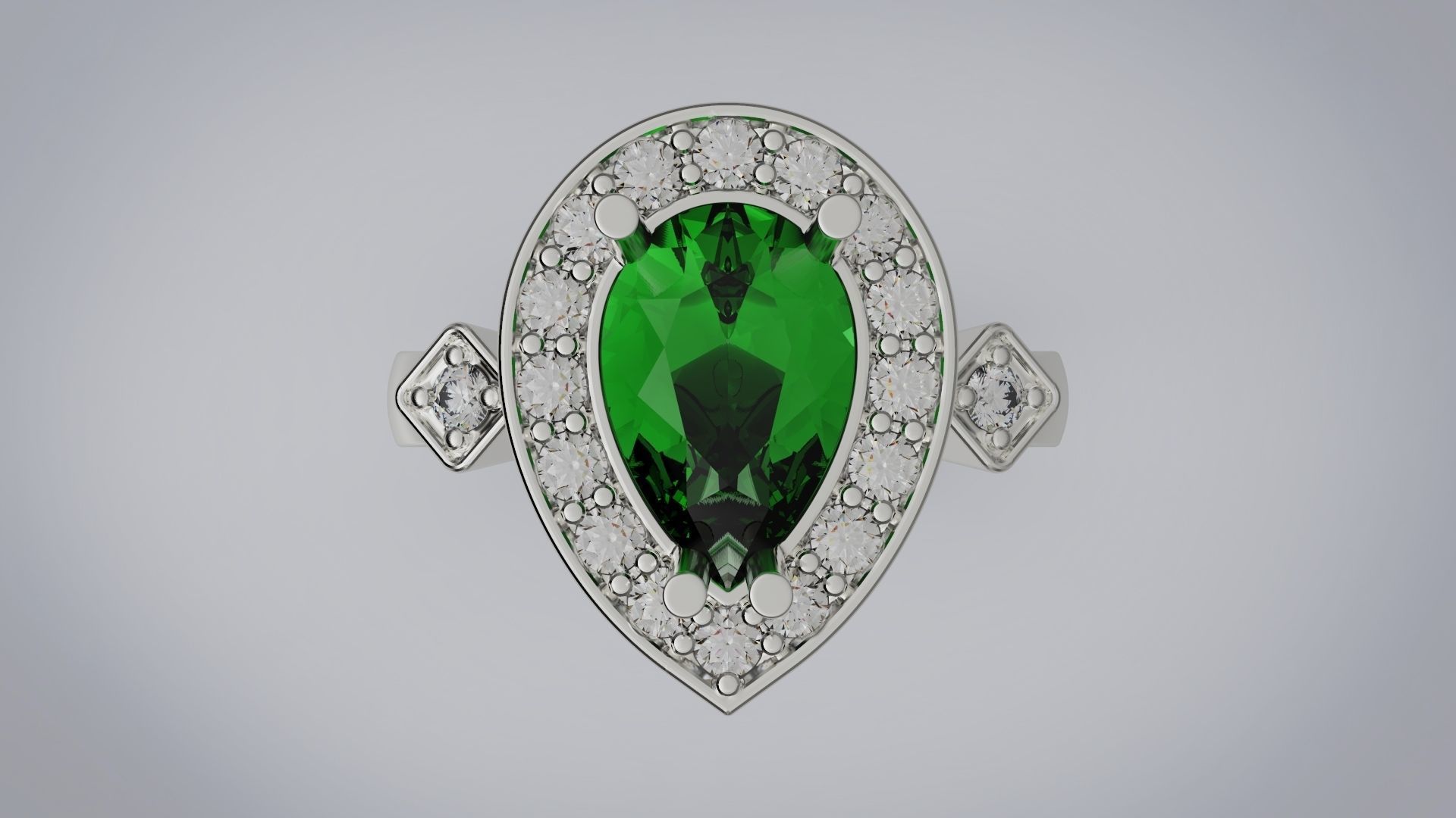 Emerald ring 3D print model_3