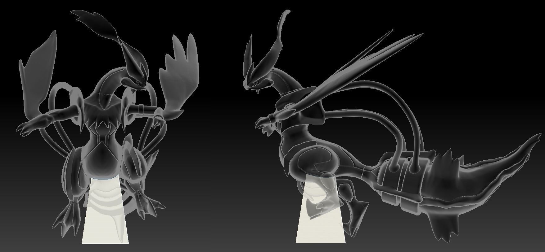 Pokemon White Kyurem Overdrive Mode 3D print model_1