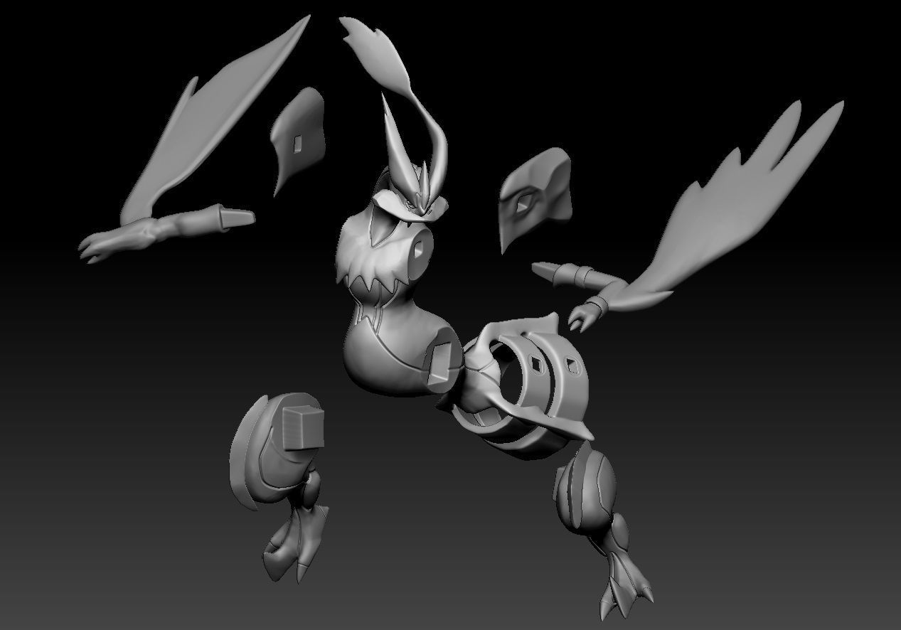 Pokemon White Kyurem Overdrive Mode 3D print model_2