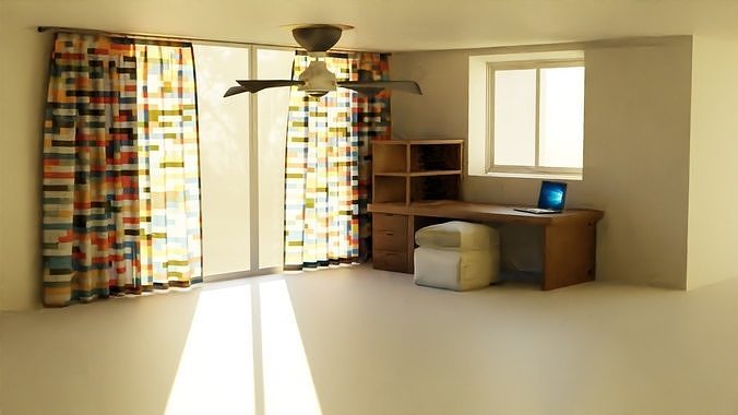 Work room Low-poly 3D model