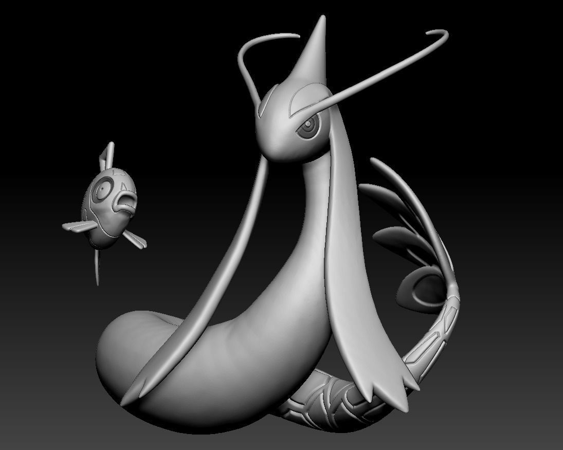 Pokemon Feebas Milotic 3D print model_2