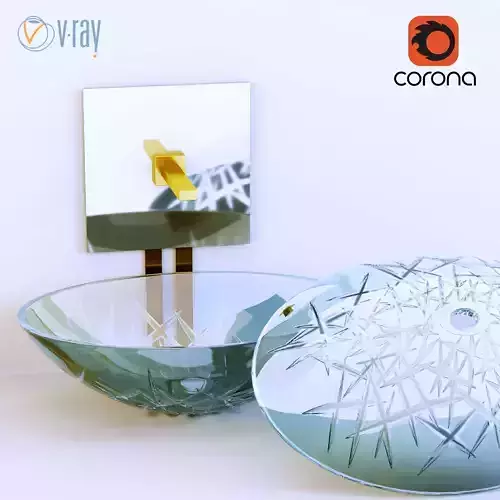 Ice Oval Countertop Basin by Glass Design 3D model