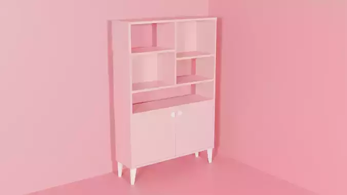 Bookshelf Low Poly bookcase