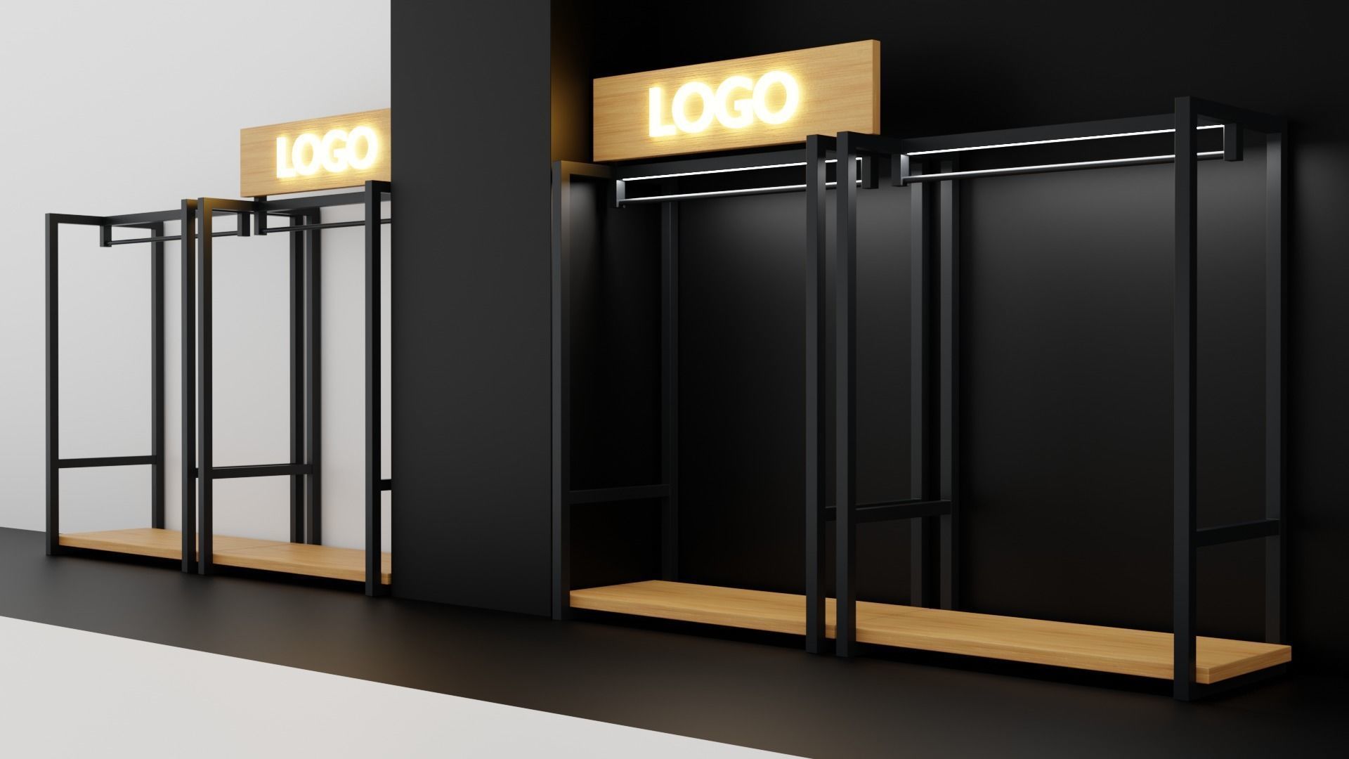 Klasika Shop Hangers Set of 8 3D model_1