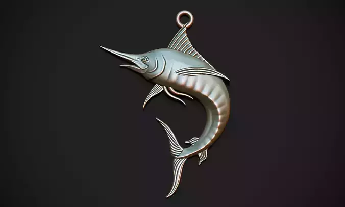 Blue Marlin Pendant 3D print model