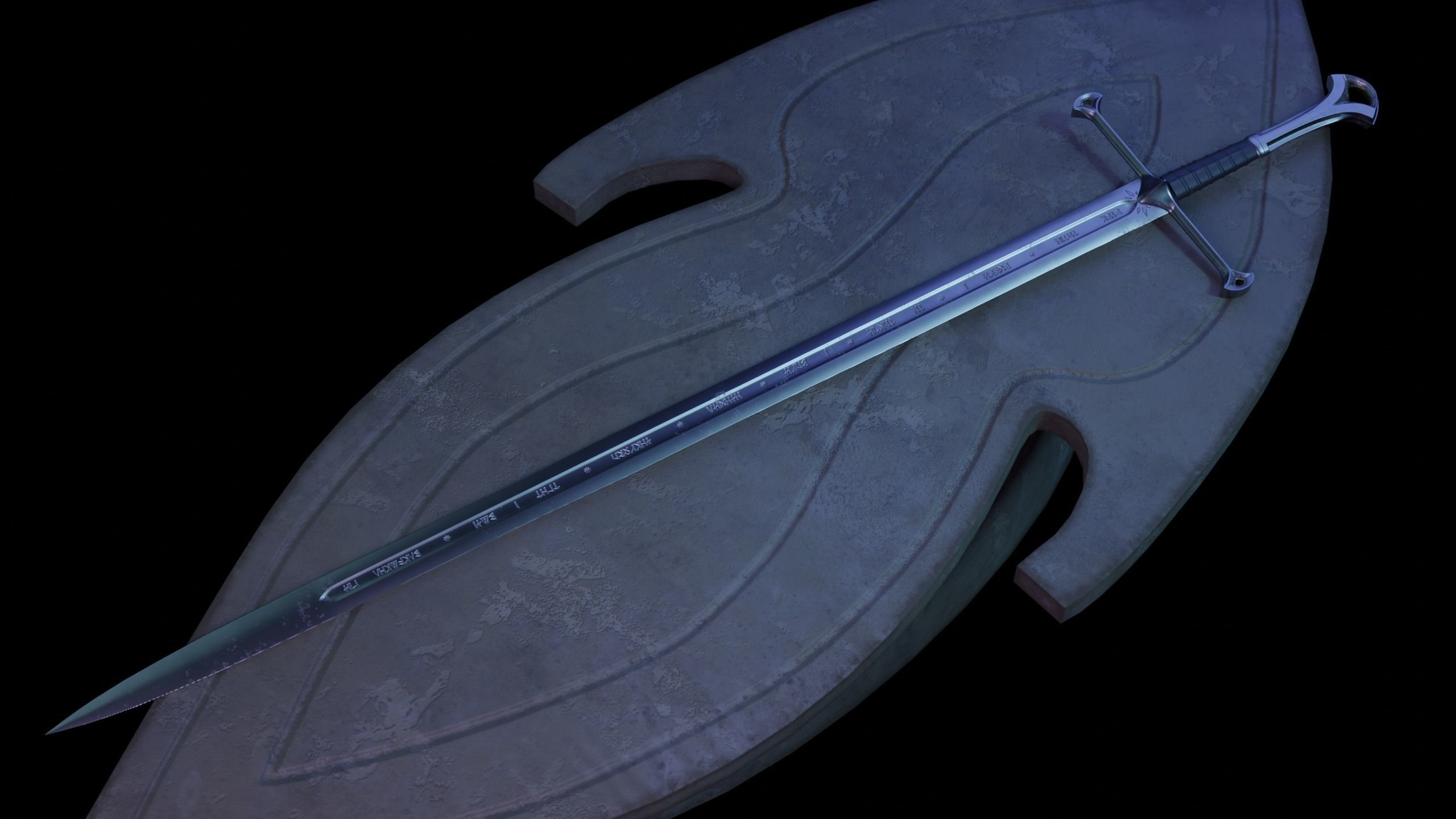 Narsil and Anduril Low-poly 3D model_4