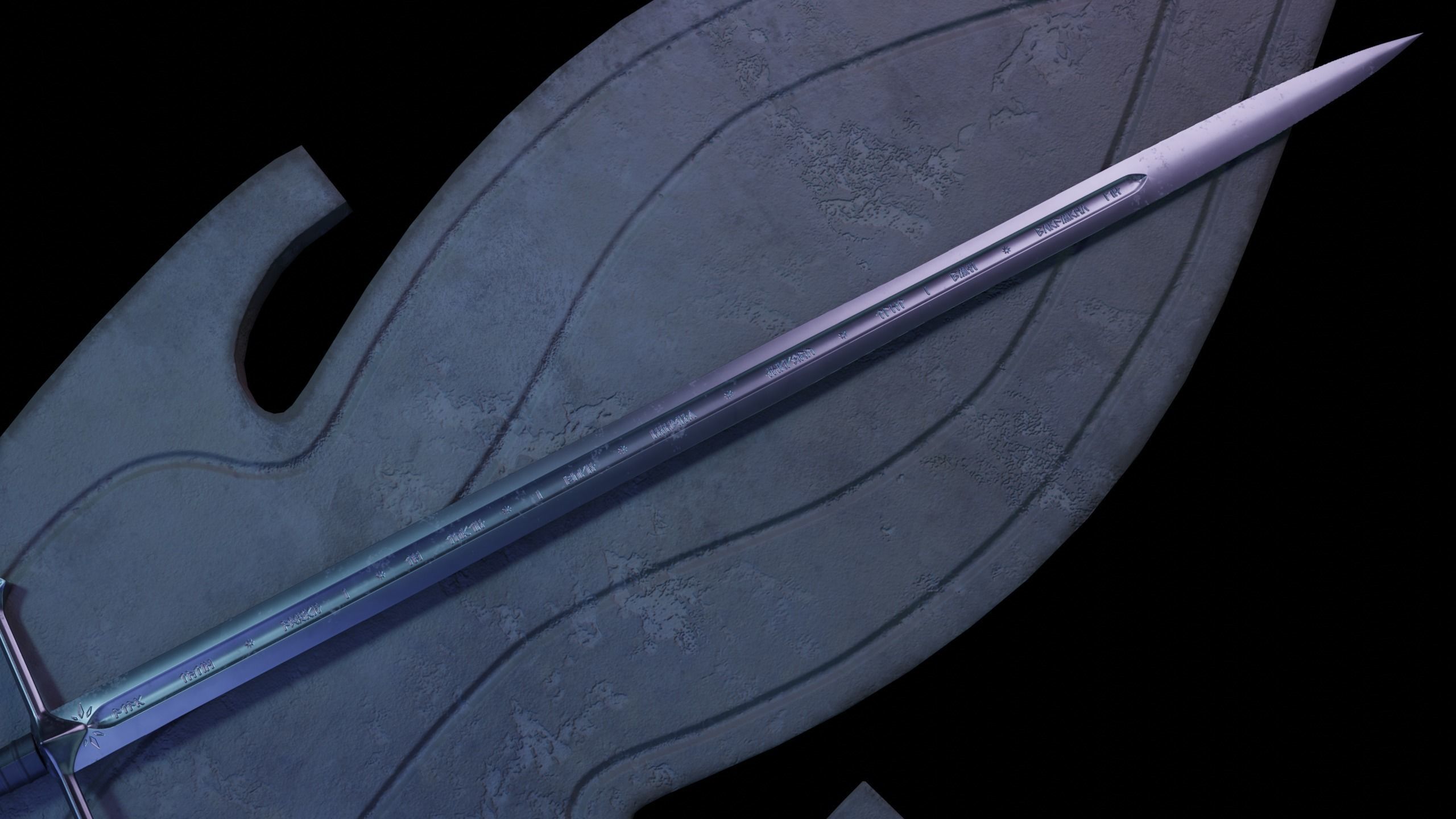 Narsil and Anduril Low-poly 3D model_6