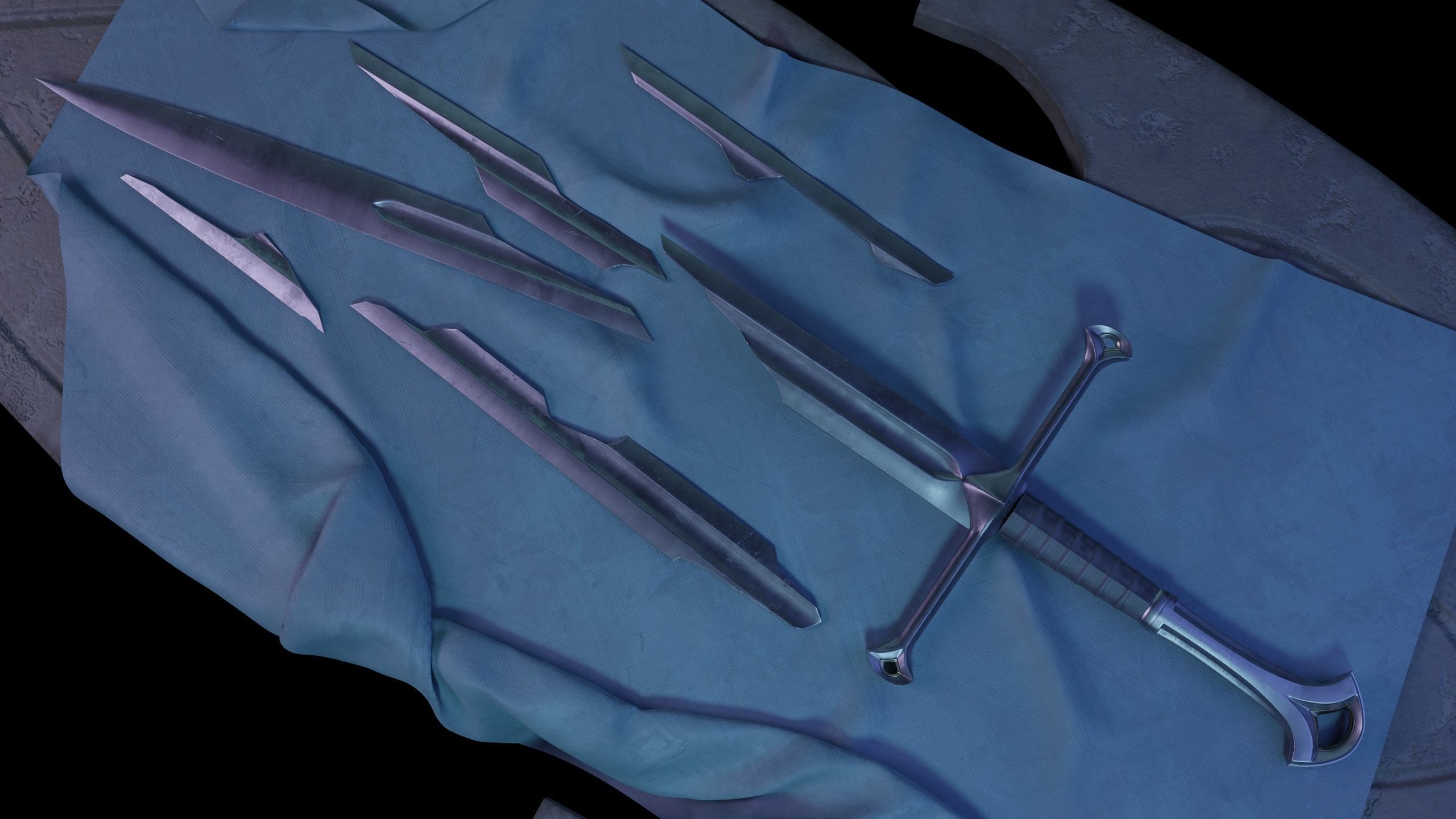 Narsil and Anduril Low-poly 3D model_1