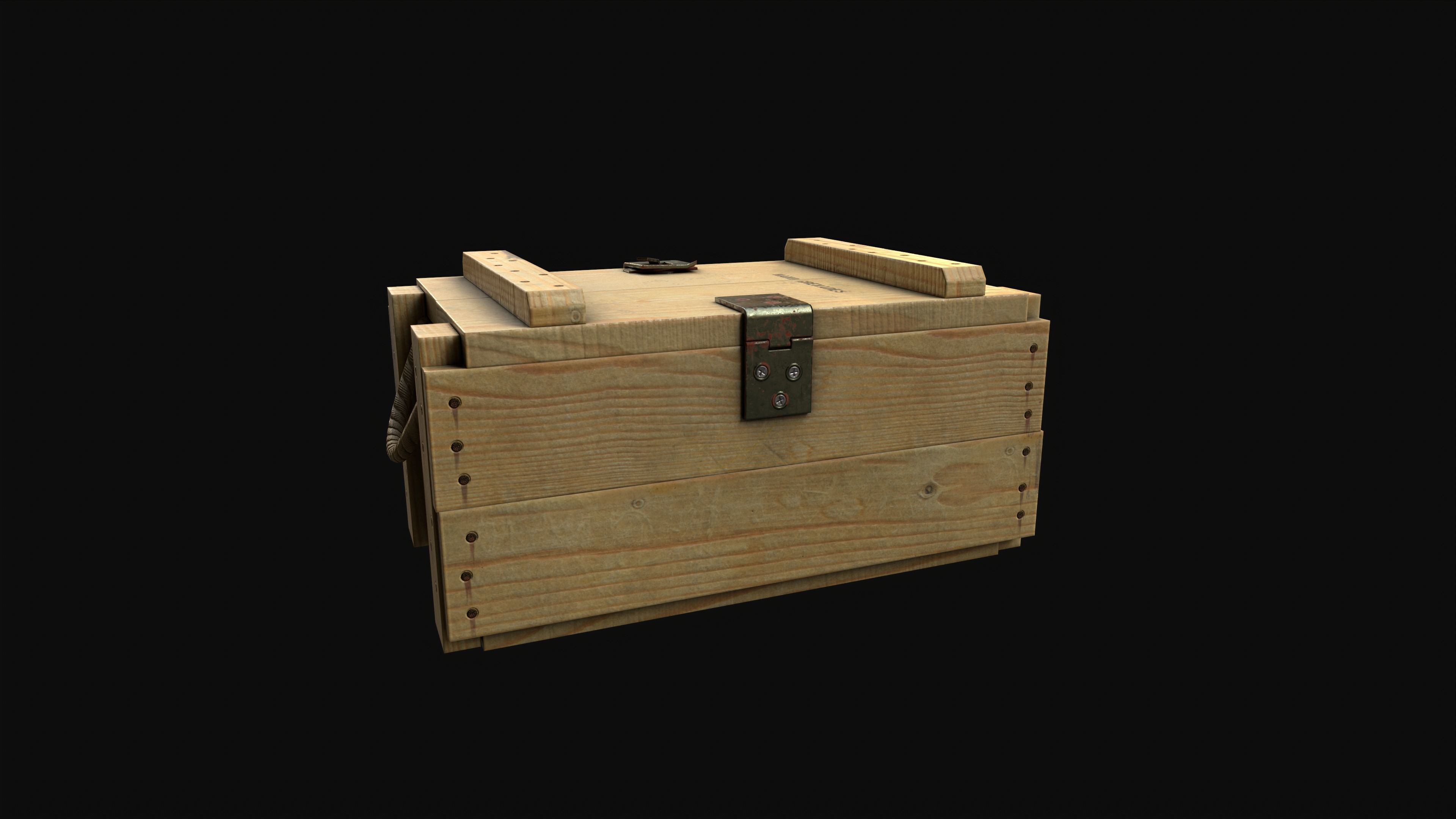 Military Wooden Grenade Crate PBR Low Poly Game Ready Low-poly 3D model_2