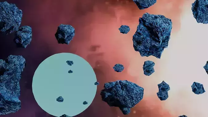 uranus group of rocks in space