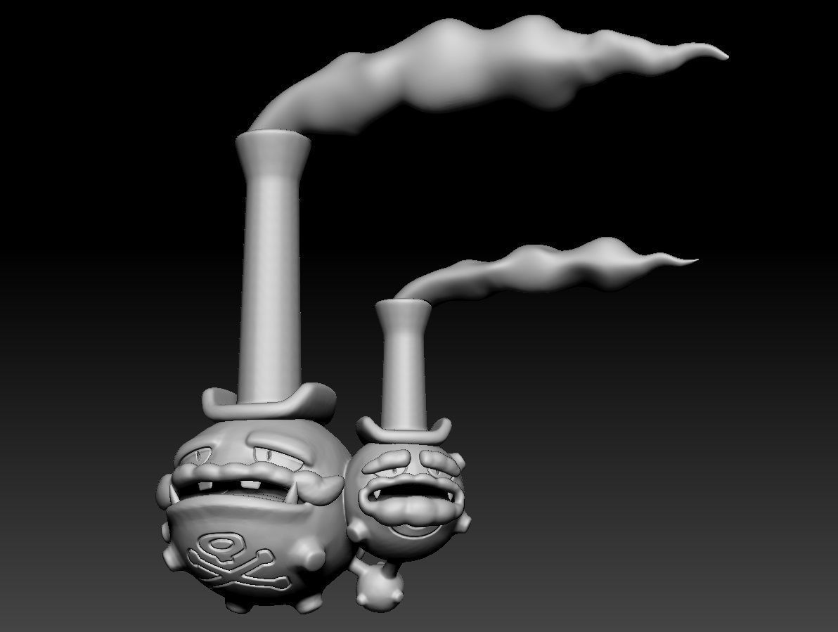 Pokemon Galarian Weezing 3D print model_1