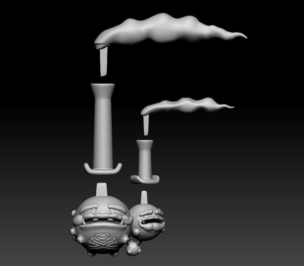 Pokemon Galarian Weezing 3D print model_2