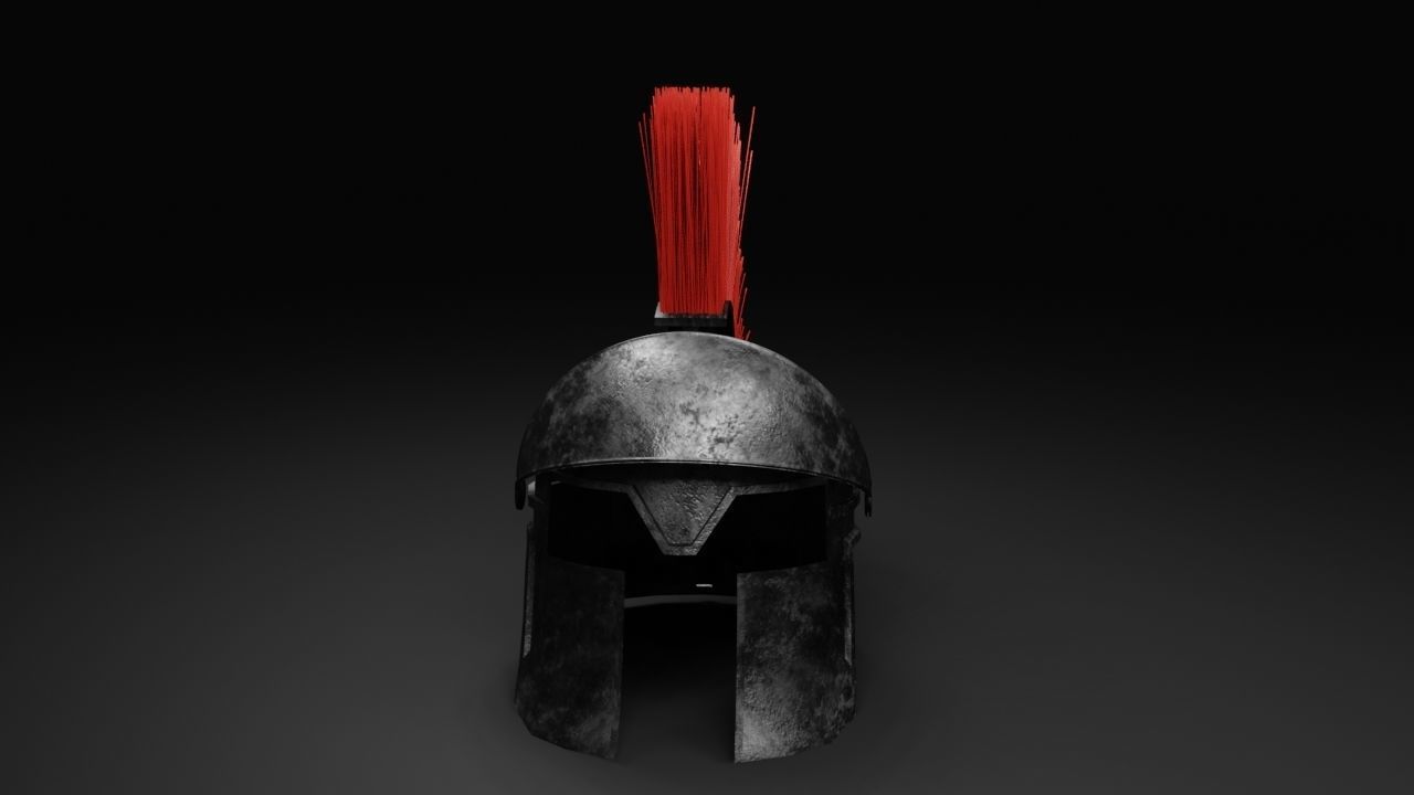  Spartan helmet - low poly - Game ready Low-poly 3D model_4