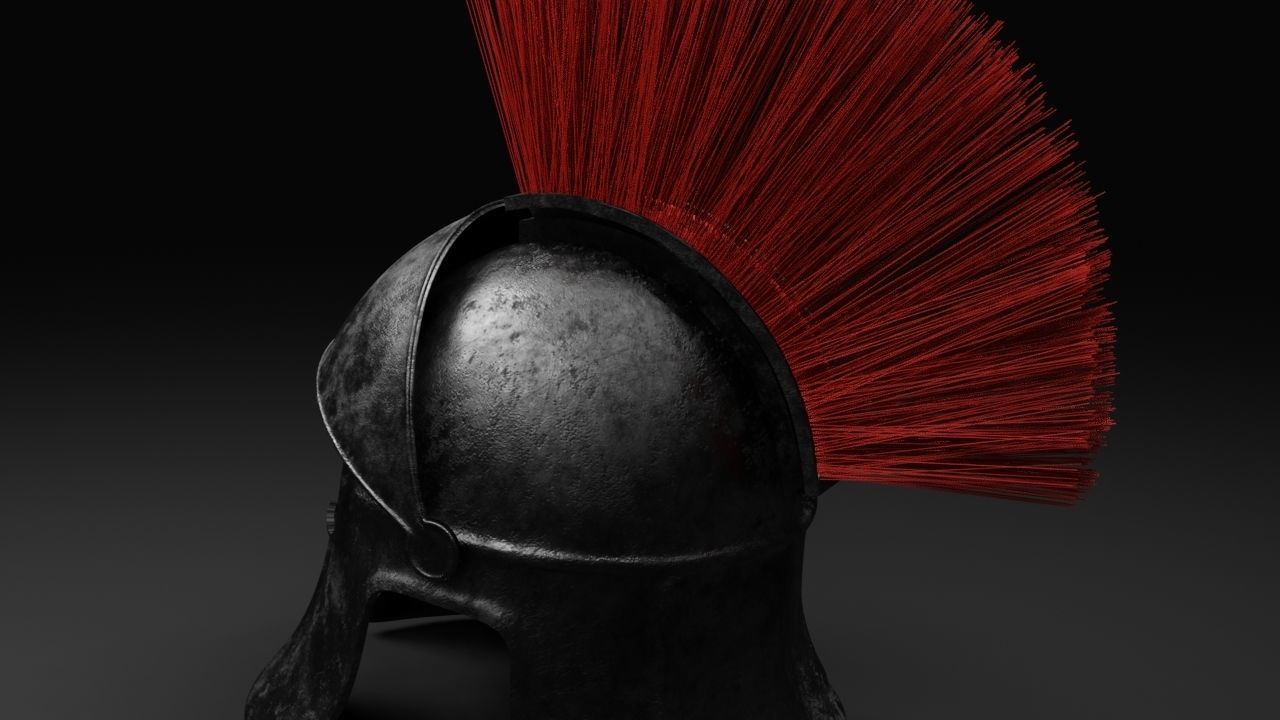  Spartan helmet - low poly - Game ready Low-poly 3D model_1