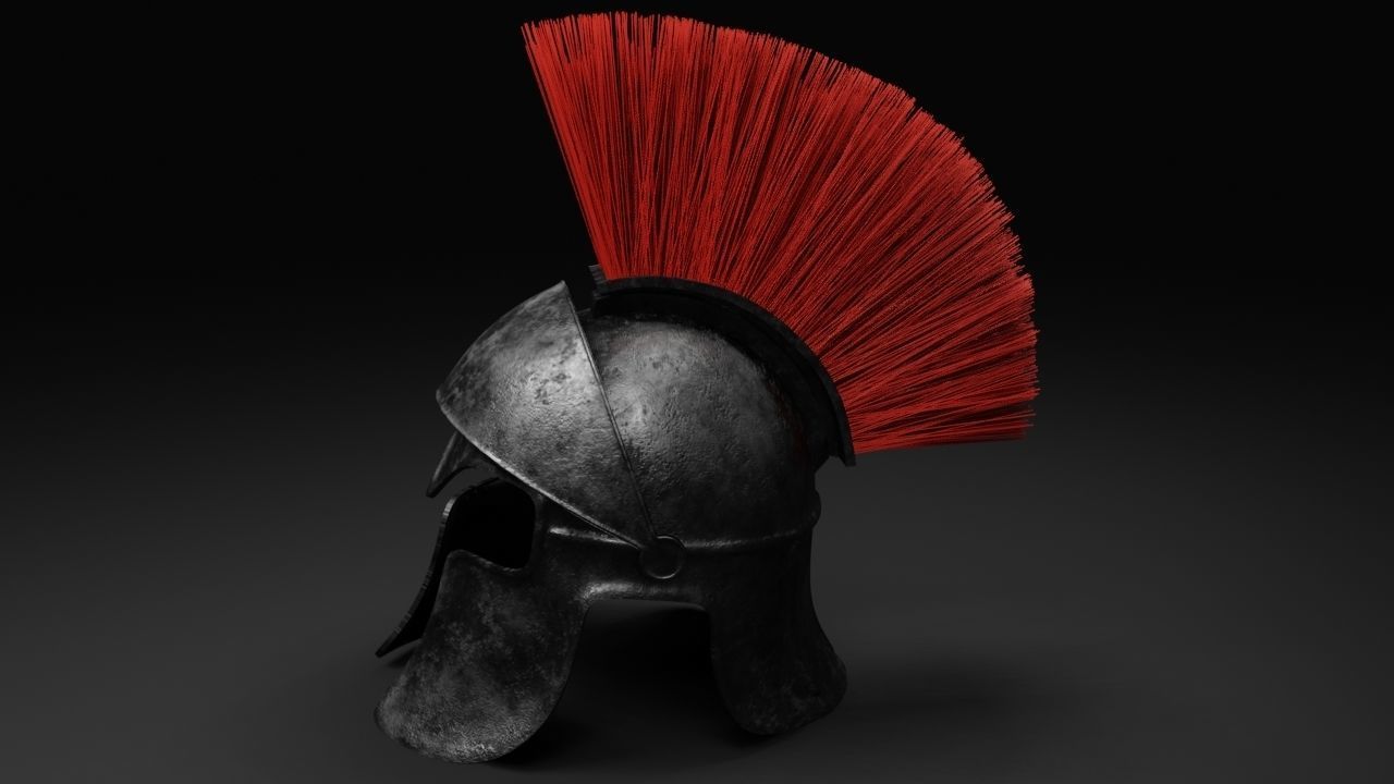  Spartan helmet - low poly - Game ready Low-poly 3D model_5