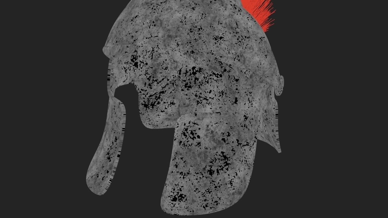  Spartan helmet - low poly - Game ready Low-poly 3D model_11