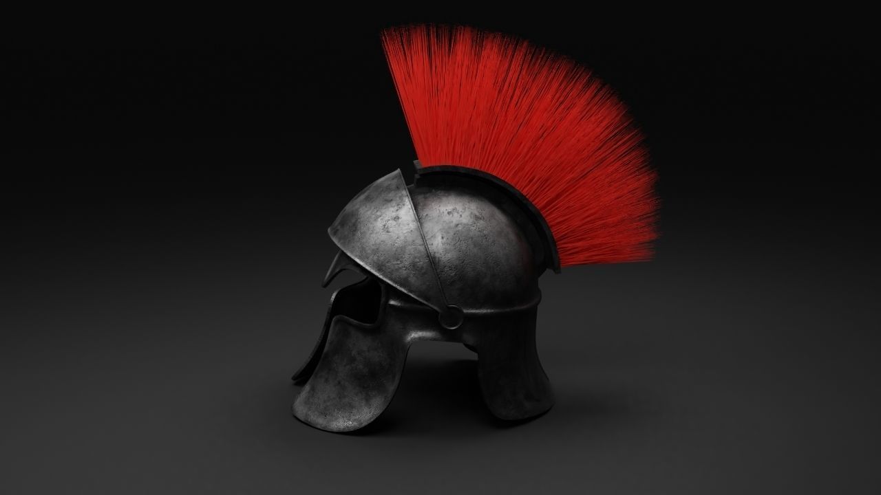  Spartan helmet - low poly - Game ready Low-poly 3D model_3