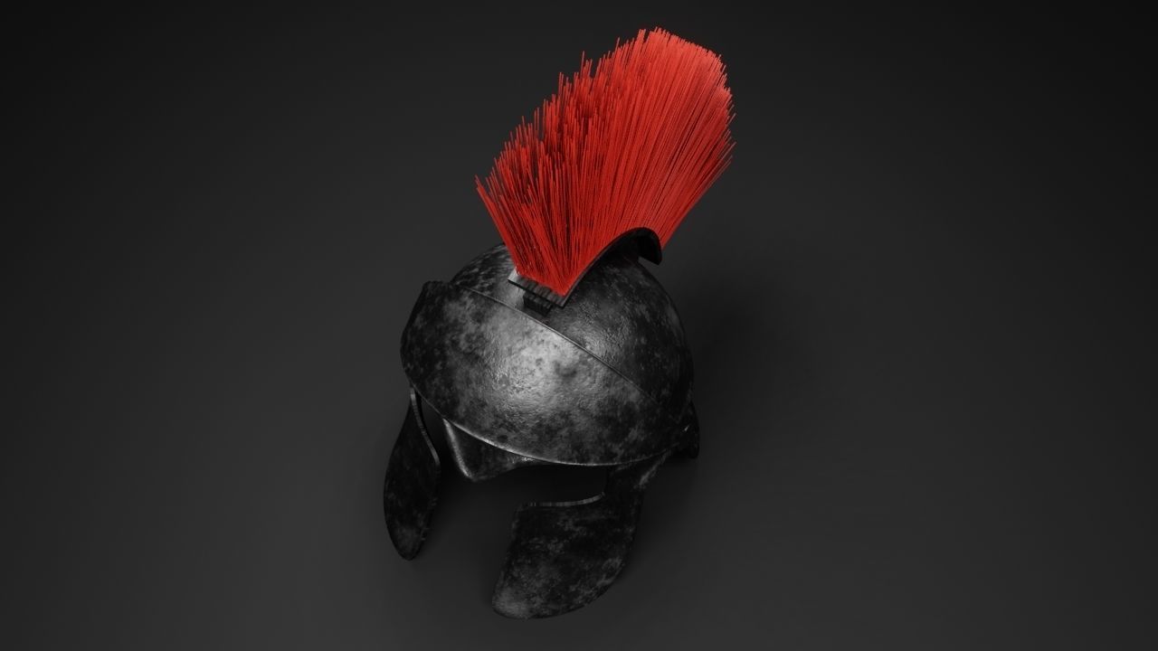  Spartan helmet - low poly - Game ready Low-poly 3D model_6