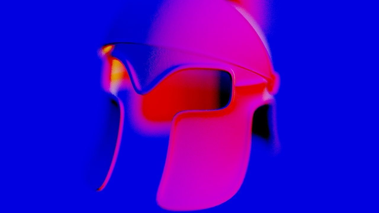  Spartan helmet - low poly - Game ready Low-poly 3D model_12