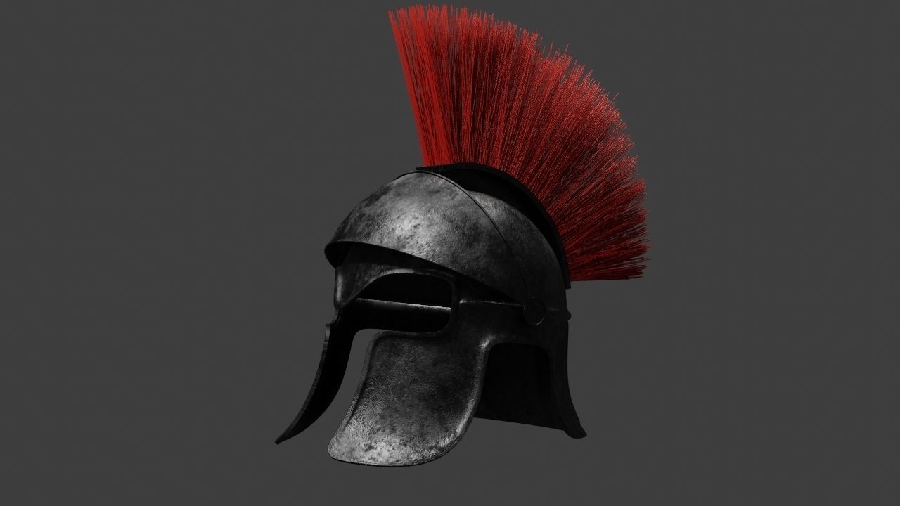  Spartan helmet - low poly - Game ready Low-poly 3D model_7
