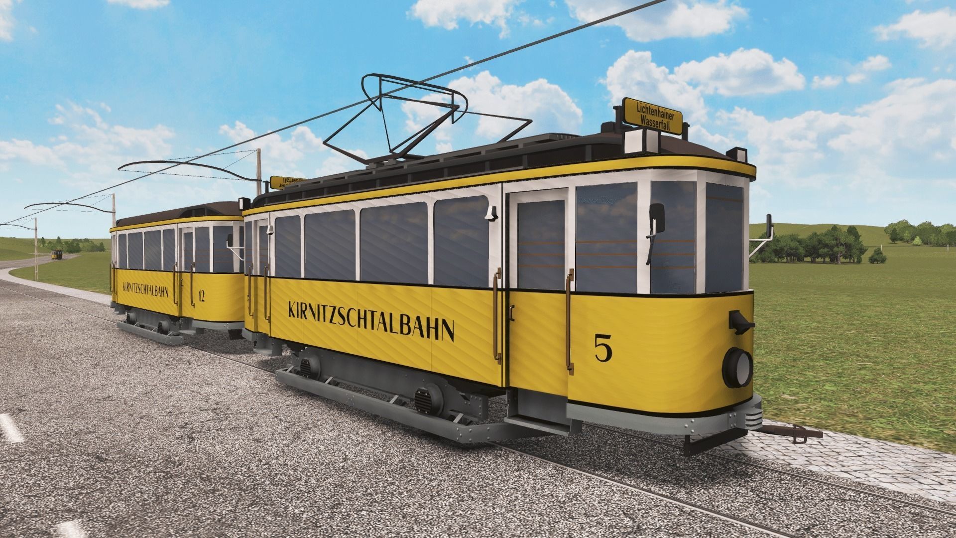 Kirnitzschtalbahn trams Low-poly 3D model_4