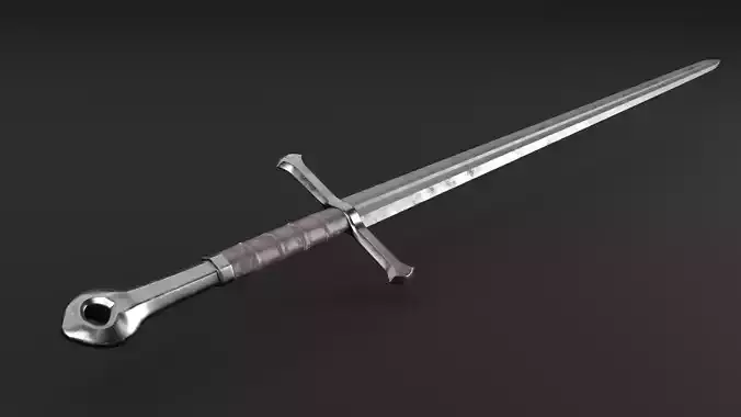 Medieval Longsword Sword PBR Game Ready Low Poly 3D model