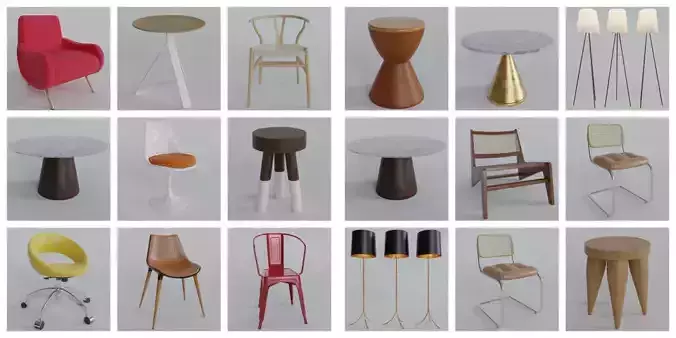 Luxcore Giga furniture pack 3D model