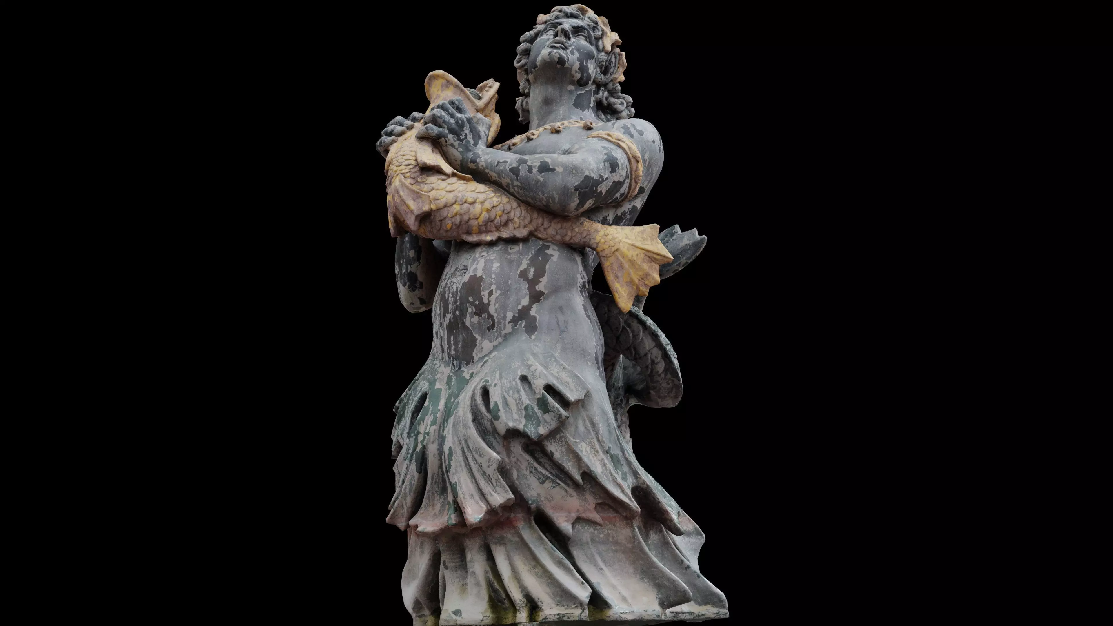 Statue Fluviale with 3 LOD -Paris  Low-poly 3D model_0