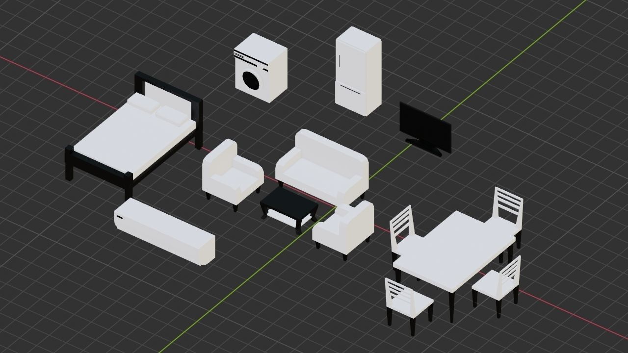 interior Assets - Game Ready Low Poly PBR - 3D Model Low-poly 3D model_13