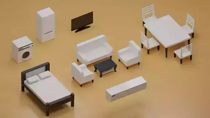 interior Assets - Game Ready Low Poly PBR - 3D Model