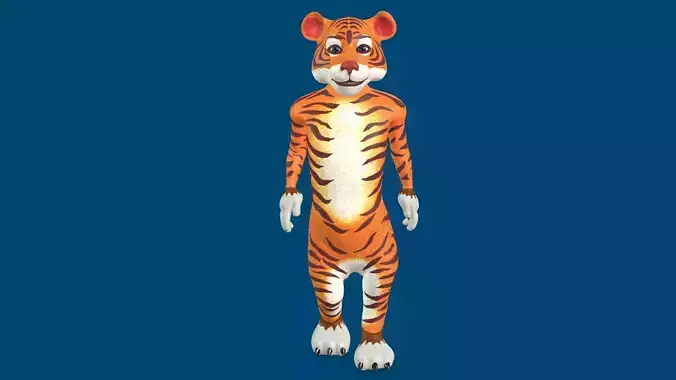 Toon Tiger with Animation 3D model