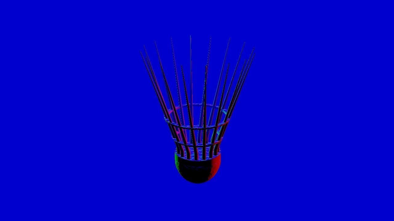 Shuttle cock - Pack of 2 - PBR - Game Ready Low-poly 3D model_9