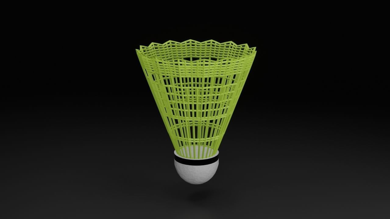 Shuttle cock - Pack of 2 - PBR - Game Ready Low-poly 3D model_12