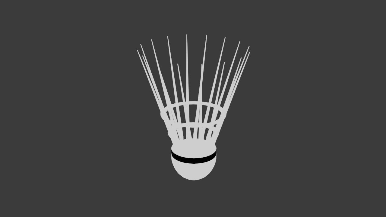 Shuttle cock - Pack of 2 - PBR - Game Ready Low-poly 3D model_10